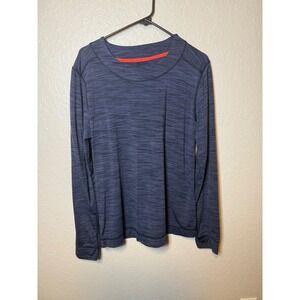 Cuddl Duds Flex Fit Long Sleeve Top Womens XL Blue Heathered Athletic